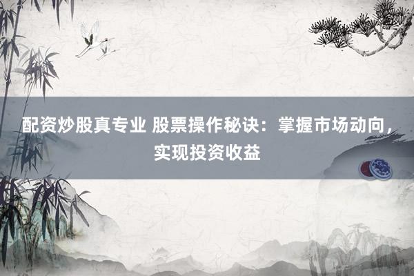 配资炒股真专业 股票操作秘诀：掌握市场动向，实现投资收益