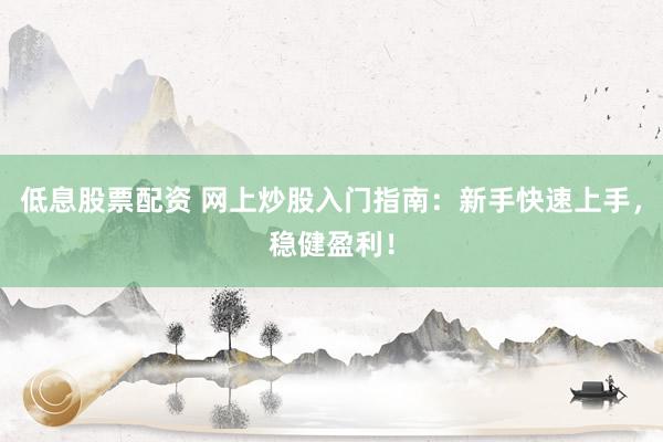 低息股票配资 网上炒股入门指南：新手快速上手，稳健盈利！