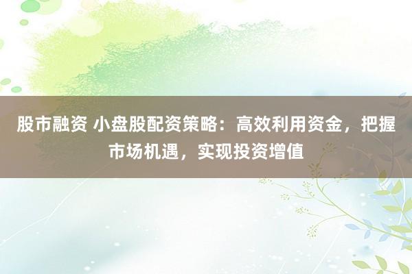 股市融资 小盘股配资策略：高效利用资金，把握市场机遇，实现投资增值