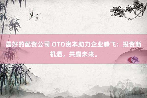 最好的配资公司 OTO资本助力企业腾飞：投资新机遇，共赢未来。