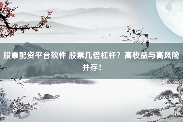 股票配资平台软件 股票几倍杠杆？高收益与高风险并存！