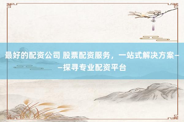 最好的配资公司 股票配资服务，一站式解决方案——探寻专业配资平台