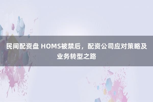 民间配资盘 HOMS被禁后，配资公司应对策略及业务转型之路