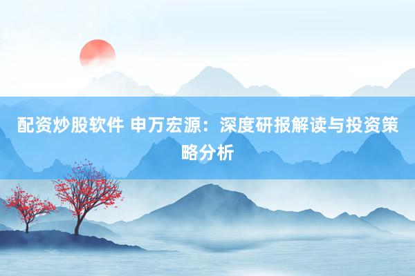 配资炒股软件 申万宏源：深度研报解读与投资策略分析