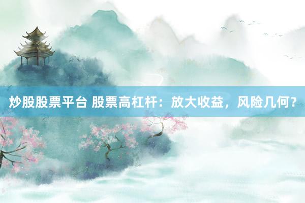 炒股股票平台 股票高杠杆：放大收益，风险几何？