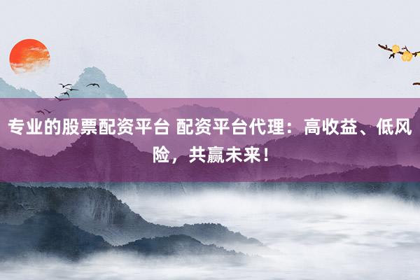 专业的股票配资平台 配资平台代理：高收益、低风险，共赢未来！