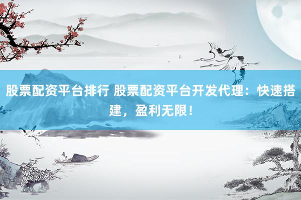 股票配资平台排行 股票配资平台开发代理：快速搭建，盈利无限！