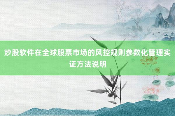 炒股软件在全球股票市场的风控规则参数化管理实证方法说明
