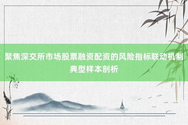 聚焦深交所市场股票融资配资的风险指标联动机制典型样本剖析