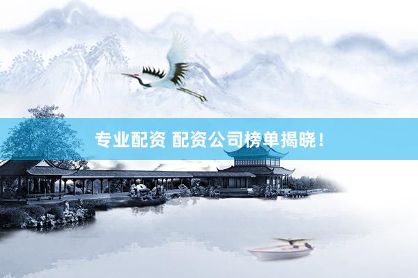 专业配资 配资公司榜单揭晓！