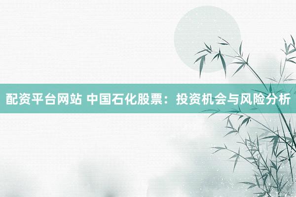 配资平台网站 中国石化股票：投资机会与风险分析
