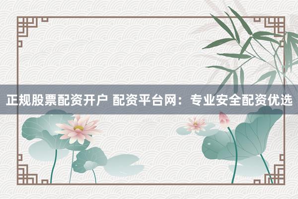 正规股票配资开户 配资平台网：专业安全配资优选