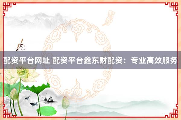 配资平台网址 配资平台鑫东财配资：专业高效服务